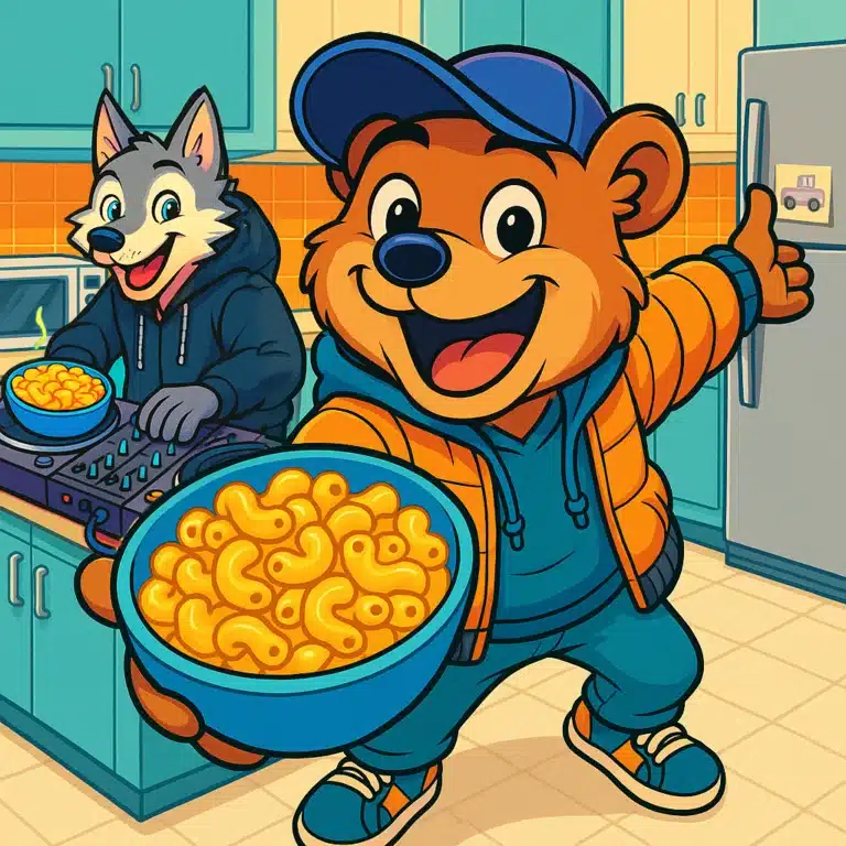 Mac and cheese song for kids — "Mac and Cheese!" cover art by Snuggle Bunch